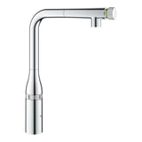 Grohe Essence SmartControl dřezová baterie v chromu s vysokou otočnou výpustí a vytahovací sprchou