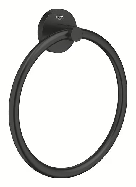 Kovový držák ručníků Grohe Essentials v matně černém provedení se skrytým upevněním