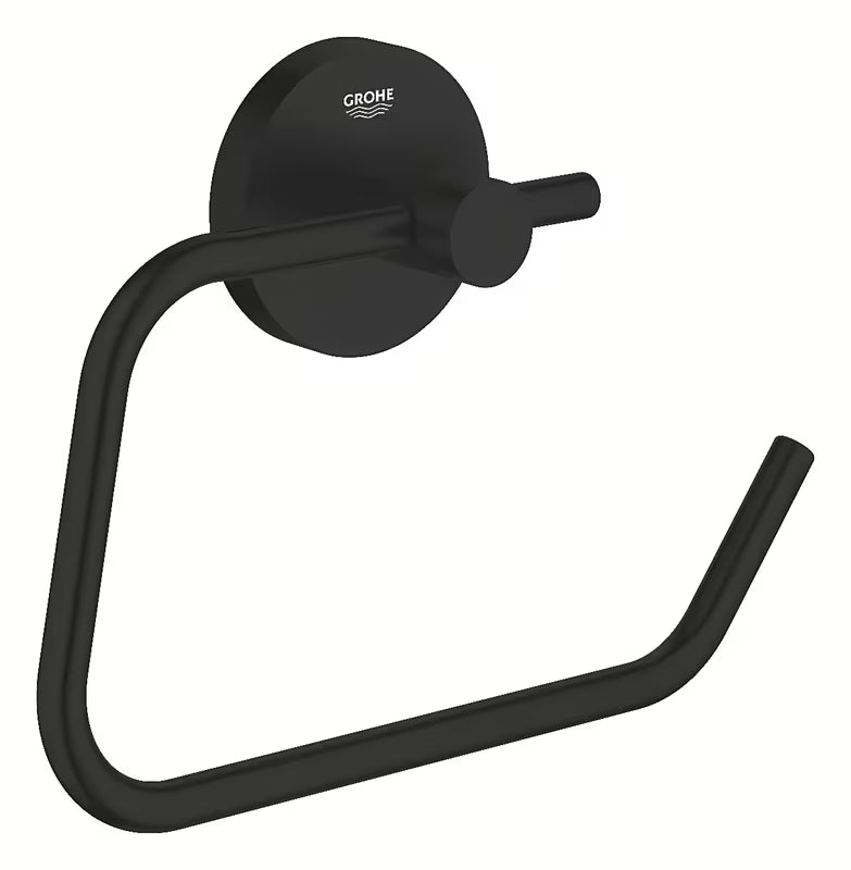 Matně černý držák toaletního papíru Grohe Essentials bez krytu se skrytým upevněním