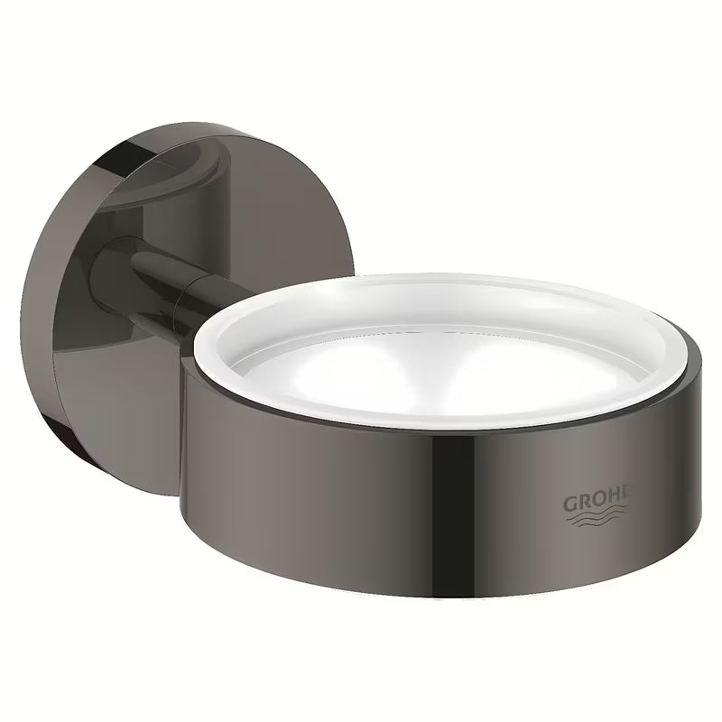 Kovový držák Grohe Essentials pro mýdlenku bez skleničky v barvě hard graphite se skrytým upevněním