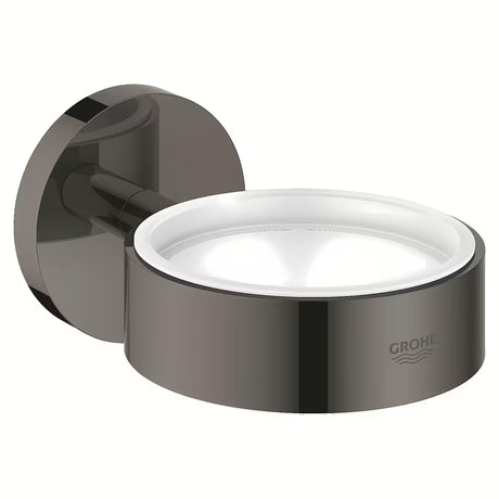 Kovový držák Grohe Essentials pro mýdlenku bez skleničky v barvě hard graphite se skrytým upevněním