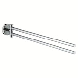 Chromový držák ručníků Grohe Essentials se dvěma otočnými rameny a skrytým upevněním