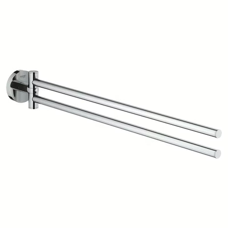 Chromový držák ručníků Grohe Essentials se dvěma otočnými rameny a skrytým upevněním