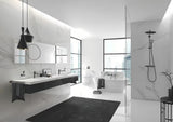 Otočný držák ručníků Grohe Essentials v provedení Brushed Hard Graphite se dvěma rameny a skrytým upevněním.