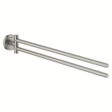 Držák ručníků Grohe Essentials se dvěma otočnými rameny v matném provedení SuperSteel