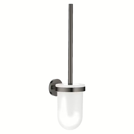 Sada WC štětky Grohe Essentials v provedení hard graphite se skrytým upevněním na stěnu.