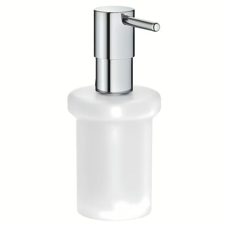 Grohe Essentials dávkovač tekutého mýdla bez držáku v chromovém provedení se skleněnou nádobkou