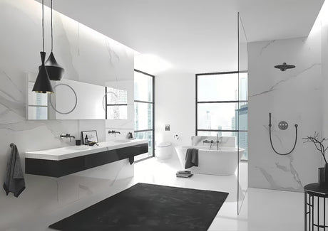 Držák toaletního papíru Grohe Essentials v provedení Brushed Hard Graphite se skrytým upevněním