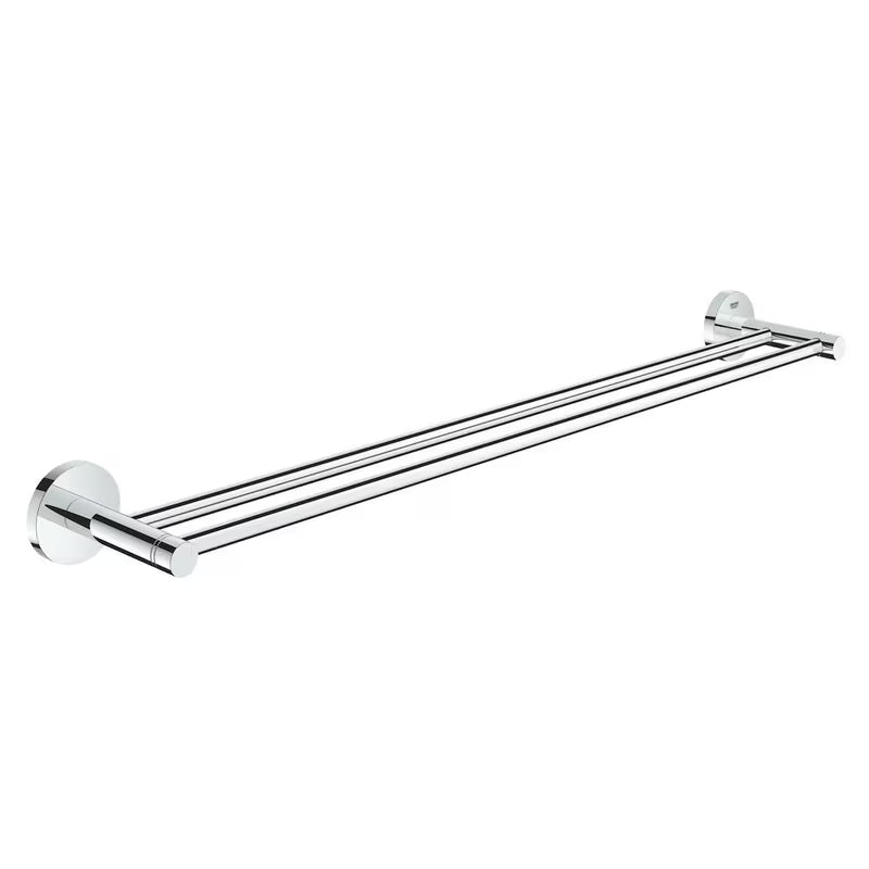 Dvojitý chromový držák ručníků Grohe Essentials se skrytým upevněním na stěnu