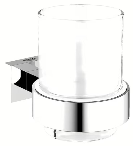 Grohe Essentials Cube nástěnný držák skleniček včetně skleničky v chromovém provedení