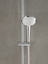 Ruční sprcha Grohe Euphoria 110 Massage v chromu s bílým sprchovým diskem a třemi režimy proudu.