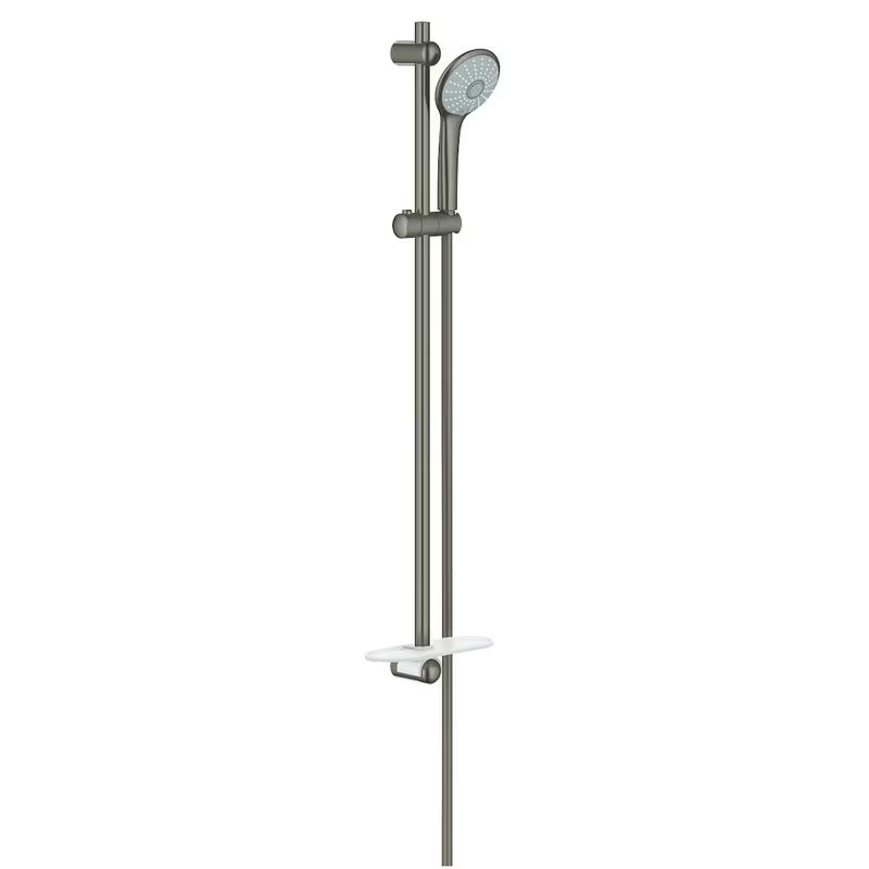 Sprchový set Grohe Euphoria 110 Massage v povrchové úpravě Brushed Hard Graphite s tyčí a poličkou