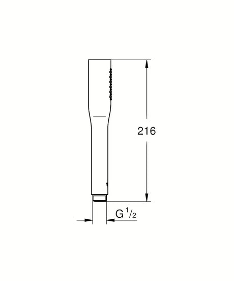 Chromová ruční sprcha Grohe Euphoria Cosmopolitan Stick s jedním režimem proudu a úsporným průtokem 9,5 l/min.