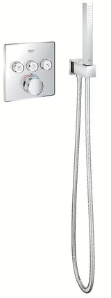 Chromový podomítkový vývod Grohe Euphoria Cube se sprchovým držákem v hranatém designu