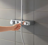 Chromový sprchový systém Grohe Euphoria SmartControl s termostatem, hlavovou sprchou a ruční sprchou