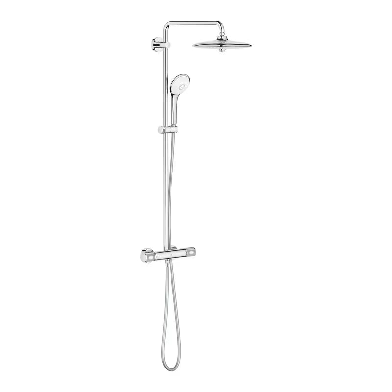 Chromový sprchový systém Grohe Euphoria System s termostatickou baterií, hlavovou a ruční sprchou
