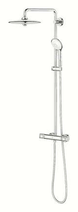 Chromový sprchový systém Grohe Euphoria System s termostatickou baterií, hlavovou a ruční sprchou