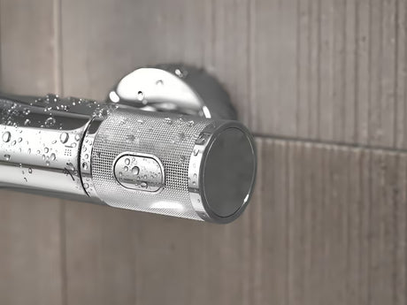 Chromový sprchový systém Grohe Euphoria System s termostatickou baterií, hlavovou a ruční sprchou