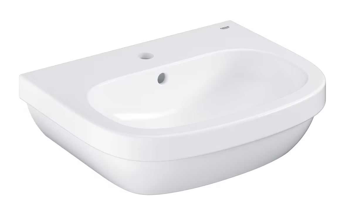 Závěsné umyvadlo Grohe Euro Ceramic 55 z bílé keramiky s přepadem a otvorem pro baterii