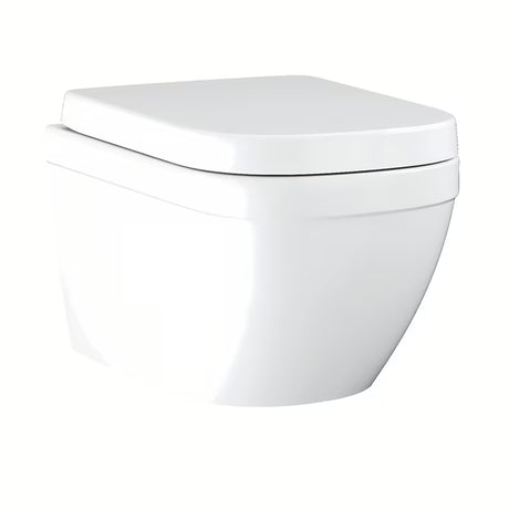 Závěsný WC set Grohe Euro Ceramic v bílé barvě s rimless mísou a sedátkem se SoftClose