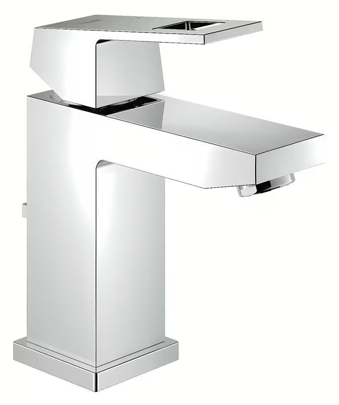 Chromuota praustuvo maišytuvas Grohe Eurocube su svirtiniu valdymu ir dugno vožtuvu.