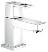 Kromirana armatura za umivalnik Grohe Eurocube z varčnim pretokom Grohe EcoJoy in perlatorjem SpeedClean.