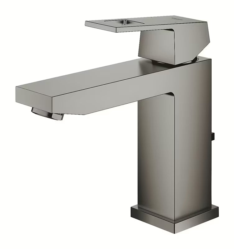 Umyvadlová páková baterie Grohe Eurocube s výpustí v provedení kartáčovaný Hard Graphite.