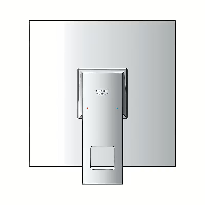 Podomítková páková sprchová baterie Grohe Eurocube v chromovém provedení s kovovým panelem a pákou