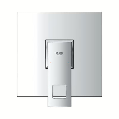 Podomítková páková sprchová baterie Grohe Eurocube v chromovém provedení s kovovým panelem a pákou