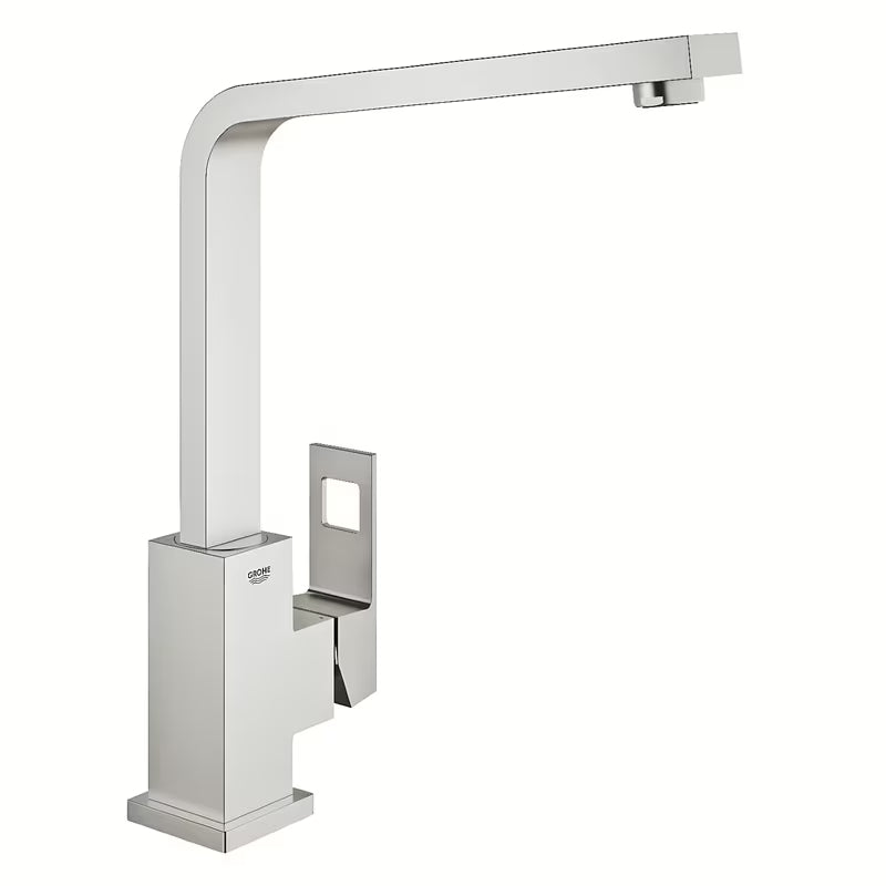 Dřezová páková baterie Grohe Eurocube s vysokou výpustí v provedení supersteel