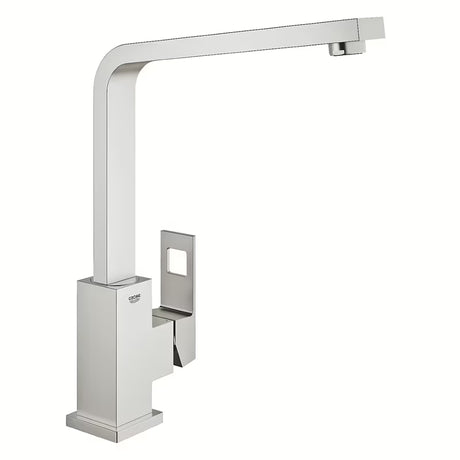 Dřezová páková baterie Grohe Eurocube s vysokou výpustí v provedení supersteel