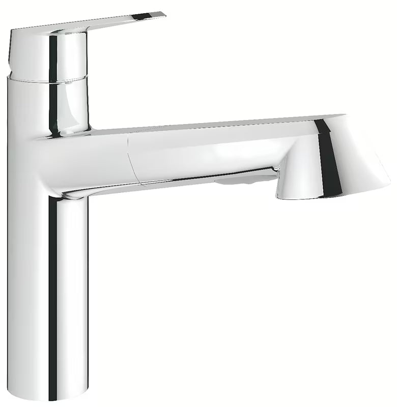 Chromová dřezová baterie Grohe Eurodisc Cosmopolitan s vytahovací sprškou a otočnou výpustí