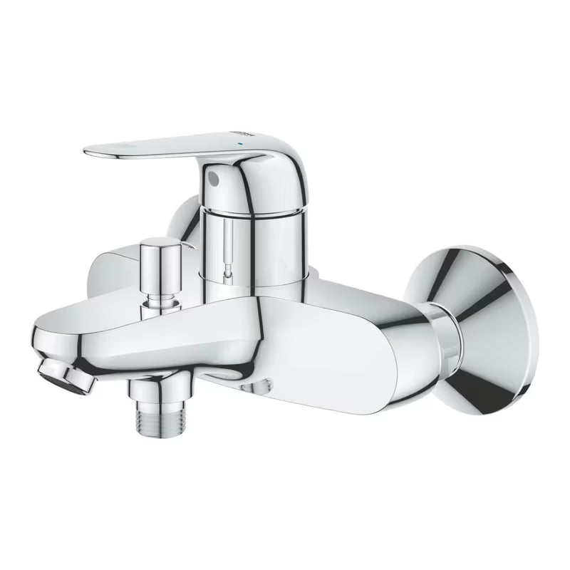 Chromová nástěnná vanová baterie Grohe Euroeco s pákovým ovládáním a přepínačem vana sprcha