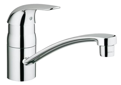 Chromová páková dřezová baterie Grohe Euroeco s otočnou výpustí v obloukovém designu