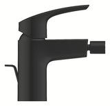 Grohe Eurosmart páková bidetová baterie s výpustí v matné černé barvě