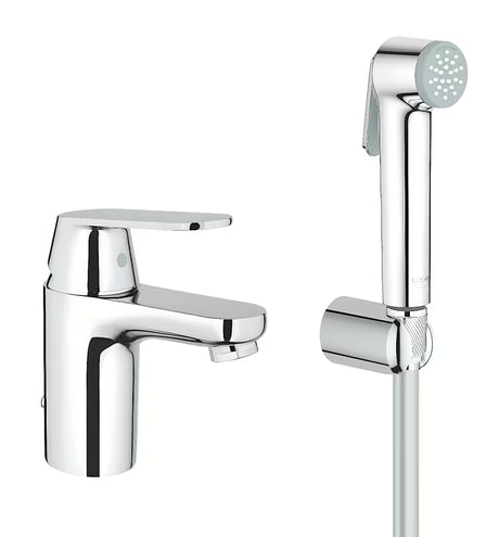 Chromová umyvadlová baterie Grohe Eurosmart Cosmopolitan se sprchovým setem a pákovým ovládáním