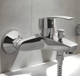 Chromová páková nástěnná vanová baterie Grohe Eurosmart New s přepínačem vana sprcha