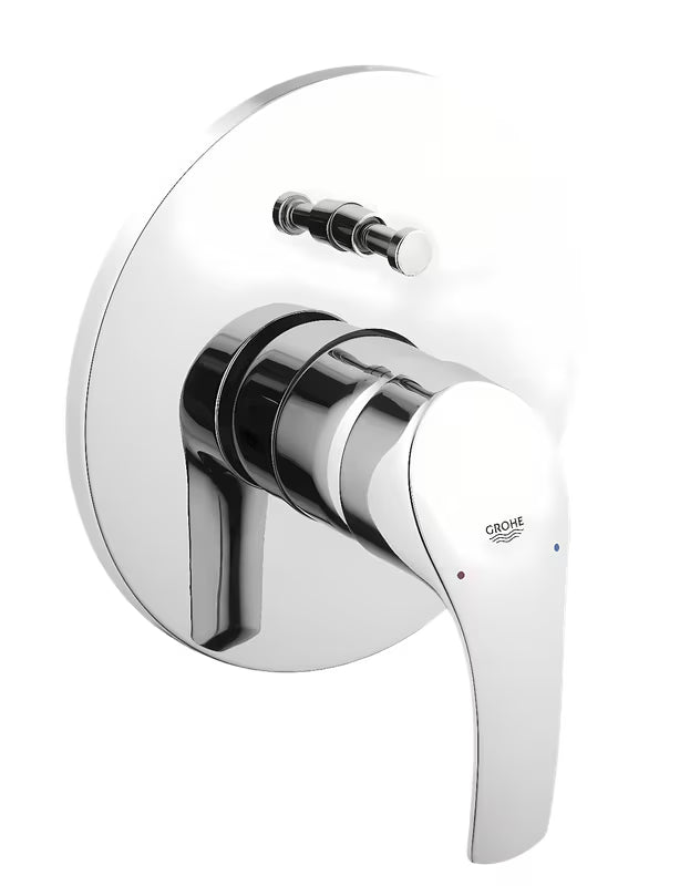 Podomítková sprchová a vanová baterie Grohe Eurosmart New v chromovém provedení.
