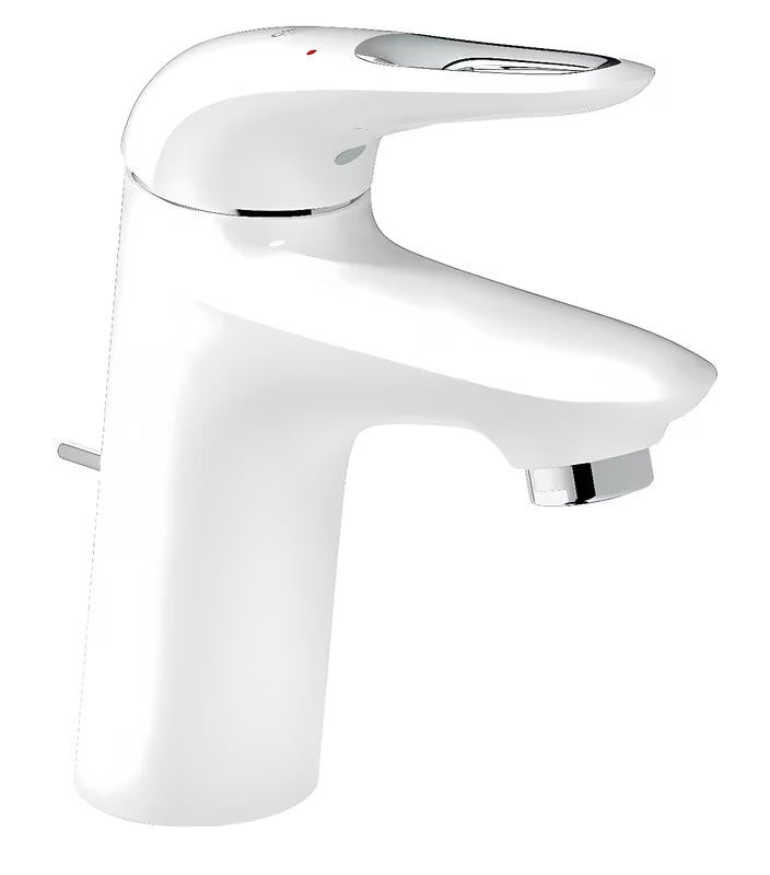 Umyvadlová páková baterie Grohe Eurostyle New s výpustí v provedení moon white a chrom