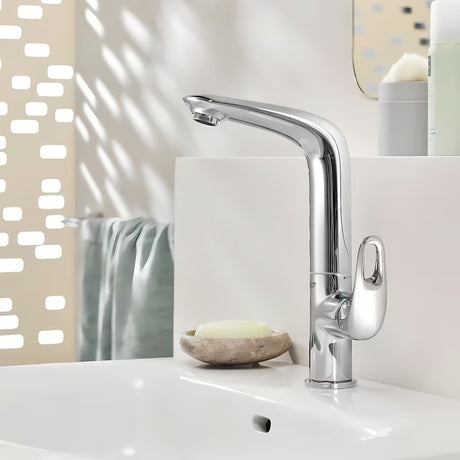 Grohe Eurostyle New vysoká páková stojánková umyvadlová baterie s výpustí v chromovém provedení