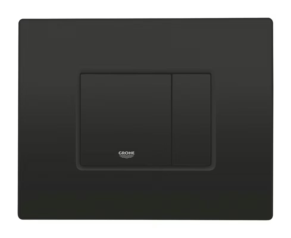 Ovládací tlačítko Grohe Even v provedení matt black s duálním splachováním