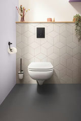 Ovládací tlačítko Grohe Even v provedení matt black s duálním splachováním