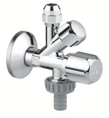 Kombi rohový ventil Grohe pro nástěnnou instalaci s kompenzací délky a kovovou rozetou.