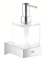 Chromový nástěnný držák mýdlenky Grohe Selection Cube bez skleničky se skrytým upevněním.