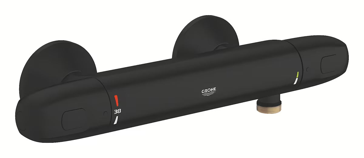 Termostatická nástěnná sprchová baterie Grohe Grohtherm 1000 v matné černé barvě