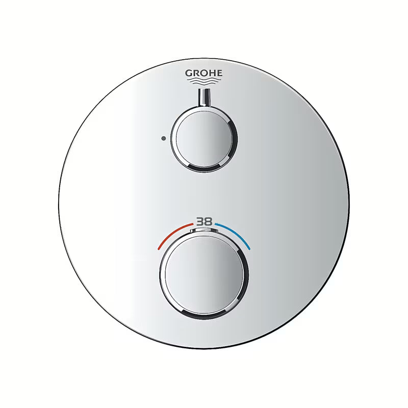 Podomítková termostatická sprchová baterie Grohe Grohtherm v chromovém provedení s bezpečnostní pojistkou SafeStop.