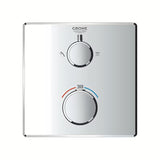 Chromová podomítková termostatická sprchová baterie Grohe Grohtherm pro ovládání hlavové a ruční sprchy.
