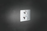 Chromová podomítková termostatická sprchová baterie Grohe Grohtherm pro ovládání hlavové a ruční sprchy.