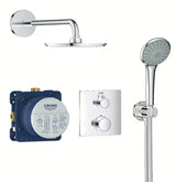 Podomítkový sprchový set Grohe Grohtherm Perfect v chromu s hlavovou sprchou 210 mm a ruční sprchou