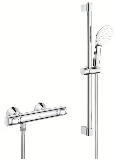 Grohe Grohtherm 500 termostatická sprchová baterie v chromu se sprchovou soupravou s tyčí
